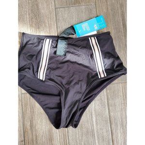 Nwt Hm High Waist Bikini Bottom With Stripe Accent In Size 10